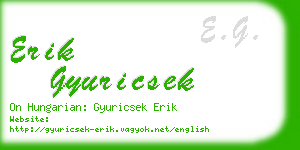 erik gyuricsek business card